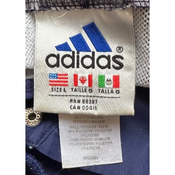 Adidas Windbreaker Mens Large Navy Pullover 90's Drawstring Pockets Logo Spellou - Picture 5 of 7